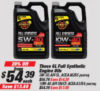 SuperCheap Auto Penrite 6L Full Synthetic Engine Oils 548765 offer