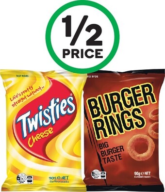 Twisties or Burger Rings 90g
