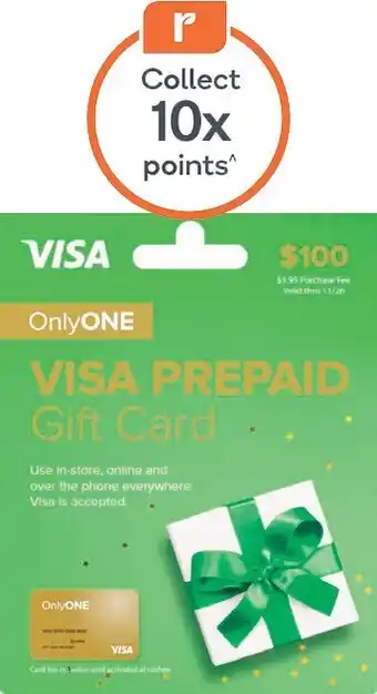 Woolworths Only 1 Green Visa Gift Card $100 offer