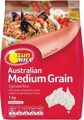 Woolworths SunRice Medium Grain White Calrose 1 kg offer
