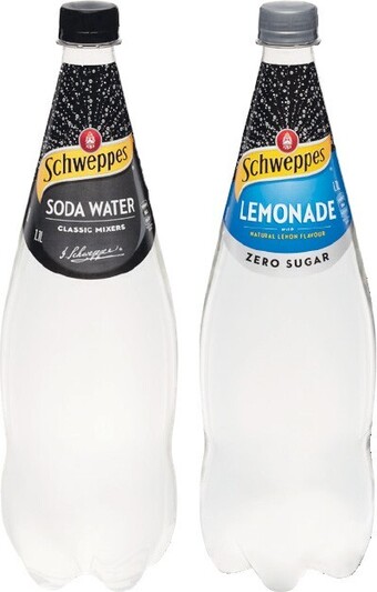 Woolworths Schweppes Soft Drinks, Mineral Water or Mixer Varieties 1.1 Litre offer
