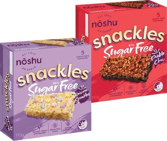 Woolworths Noshu Sugar Free Snackles 110g Pk 5 offer