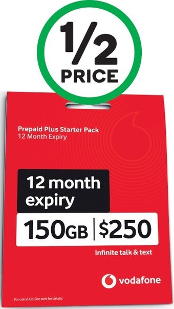 Woolworths Vodafone $250 Starter Pack¥ offer