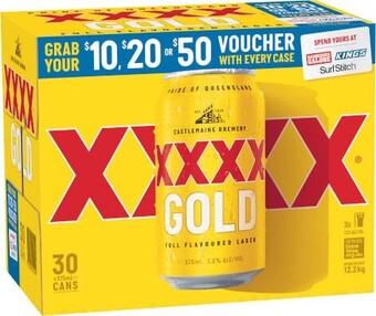 Coles XXXX Gold Block Cans 30x375mL offer