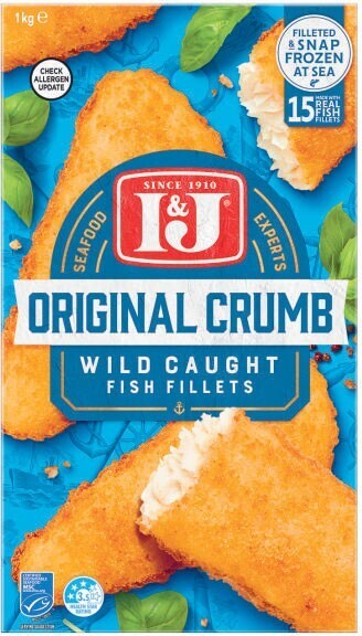 Coles I&J Original Crumb Fish Fillets 1kg offer