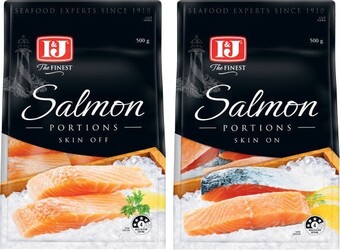 Coles I&J Salmon Portions Skin Off or On 500g offer