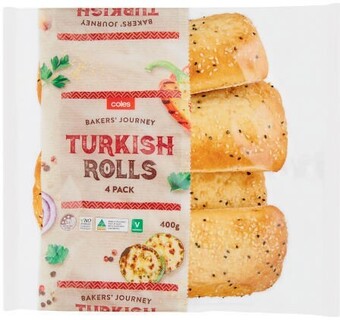 Coles Turkish Pide 400g or Rolls 4 Pack