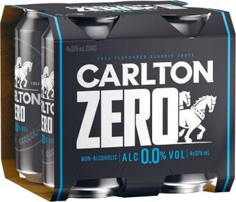 Coles Carlton Zero Cans 4x375mL offer