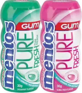 Coles Mentos Pure Fresh Gum 30g offer