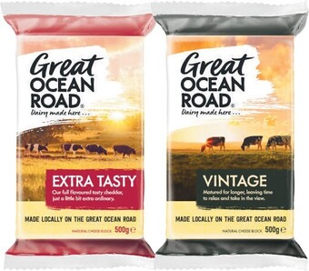 Coles Great Ocean Road Cheese Blocks 500g offer