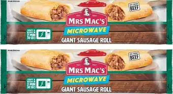 Coles Mrs Mac’s Microwave Frozen Sausage Roll 175g offer