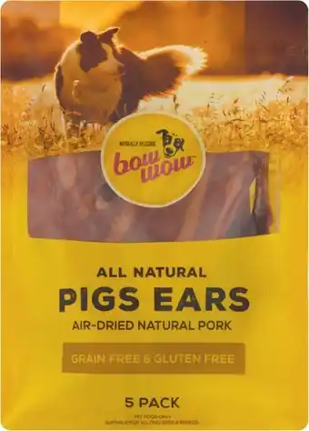 Coles Bow Wow All Natural Dog Treat Pigs Ears 5 Pack offer