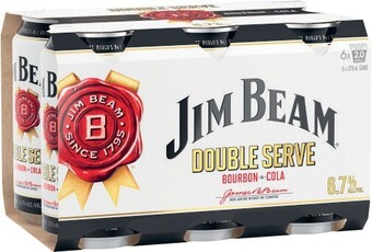 Jim Beam Double Serve Cans 6x375mL