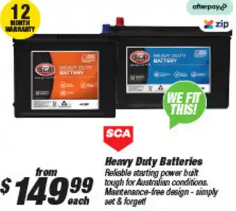 SuperCheap Auto SCA Heavy Duty Batteries offer