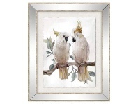 LivingStyles "Cockatoo On Branch" Vintage Mirror Framed Wall Art, No.2, 50cm offer