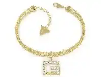 Bevilles Jewellery Guess G Multi Chain Square Gold Plated G Squared Pave Multi Chain Bracelet offer