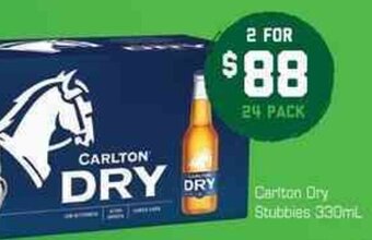 The Bottle O Carlton Dry Stubbies 330ml offer