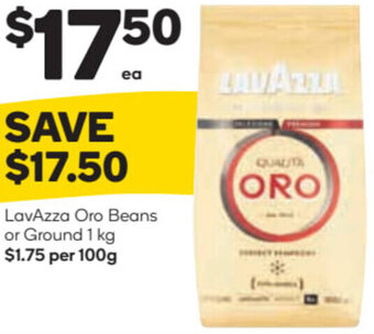 Woolworths LavAzza Oro Beans Or Ground 1 kg offer