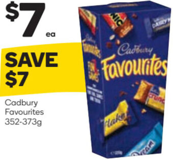 Woolworths Cadbury Favourites 352-373g offer