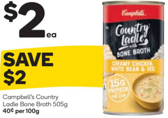 Woolworths Campbell's Country Ladle Bone Broth 505g offer