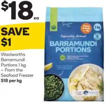 Woolworths Woolworths Barramundi Portions 1kg offer