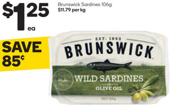Woolworths Brunswick Sardines 106g offer