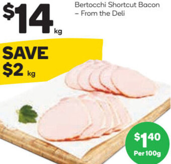 Woolworths Bertocchi Shortcut Bacon offer
