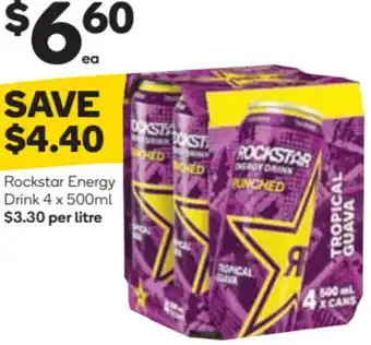 Woolworths Rockstar Energy Drink 4x500 ml offer