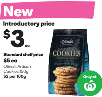 Woolworths Olina's Artisan Cookies 150g offer