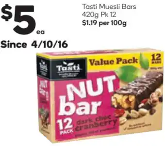 Woolworths Tasti Muesli Bars 420g offer
