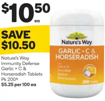 Woolworths Nature's Way Immunity Defense Garlic+ C & Horseradish Tablets offer