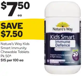 Woolworths Nature's Way Kids Smart Immunity Chewable Tablets offer