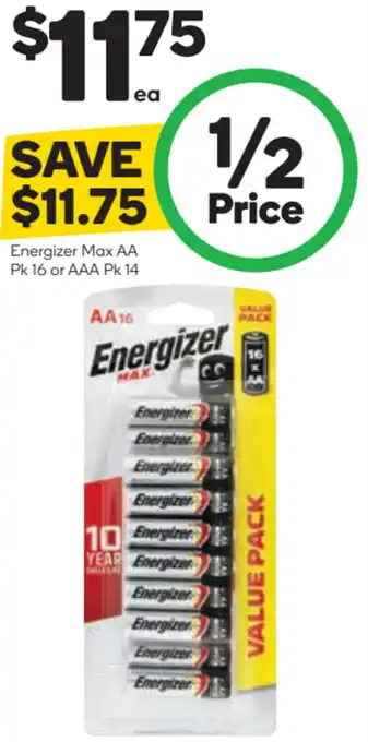 Woolworths Energizer Max AA offer