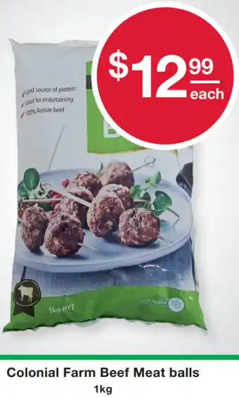 Colonial Farm Beef Meat Balls 1kg