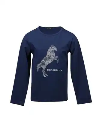 Dublin Lena Horse Embroidered Long Sleeve Tee - Ink