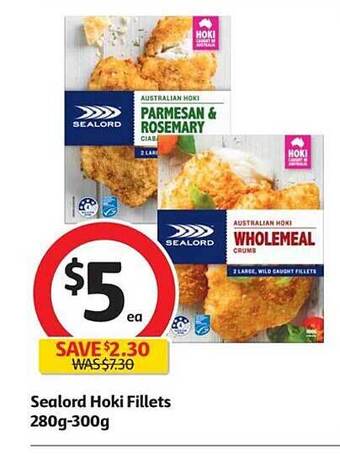 Coles Sealord Hoki Fillets 280g-300g offer