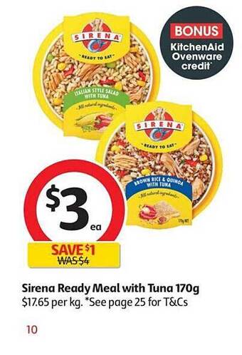 Coles Sirena Ready Meal With Tuna 170g offer