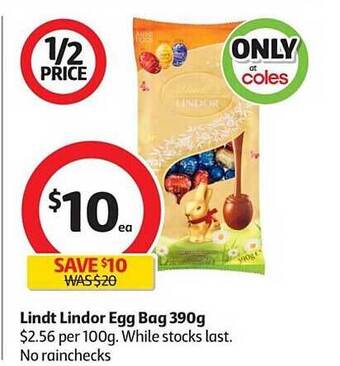 Lindt Lindor Egg Bag 390g