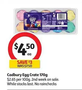 Coles Cadbury Egg Crate 170g offer