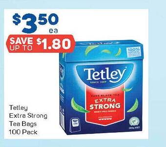 Foodland Tetley Extra Strong Tea Bags 100 Pack offer