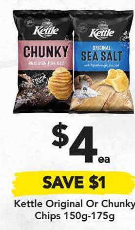 Drakes Kettle Original Or Chunky Chips 150g-175g offer