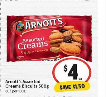 IGA Arnott's Assorted Creams Biscuits offer