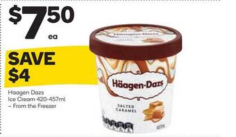 Woolworths Haagen Dazs Ice Cream 420-457ml offer