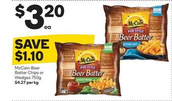McCain Beer Batter Chips Or Wedges 750g