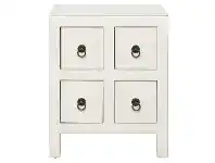 LivingStyles Cove Pine Timber Bedside Table, Distressed White offer