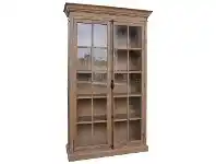 LivingStyles Cognac Pine Timber 2 Door Display Cabinet offer