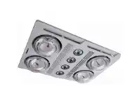 Martec Profile Plus 4 Lamp 3-in-1 Bathroom Heater with High Extraction Exhaust Fan and LED Illumination - White (MBHP4LW