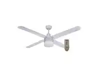 LivingStyles Martec Trisera Interchangeable 140cm Aluminium Blade Ceiling Fan (FST1434WCR) with Clipper Light & Remote Control in White offer