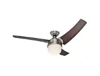 LivingStyles Hunter Eurus Brushed Nickel Ceiling Fan with Coffee Beech Blades offer