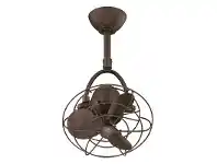 LivingStyles Atlas Diane Metal Ceiling Fan with Safety Cage - Bronze offer